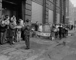 Click to view big image N. U. P. E strikers arrive at Dial House